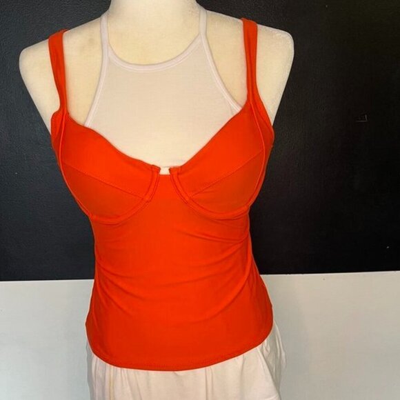 Old Navy Bright Orange Underwire Tankini Swim Top NWOT - Picture 3 of 8